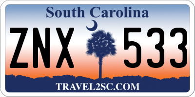 SC license plate ZNX533