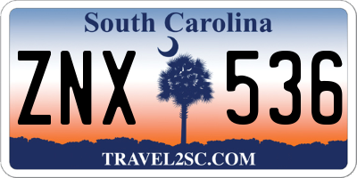 SC license plate ZNX536
