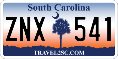 SC license plate ZNX541