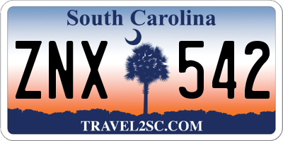 SC license plate ZNX542