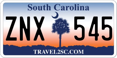 SC license plate ZNX545