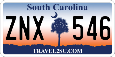 SC license plate ZNX546
