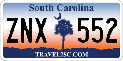 SC license plate ZNX552
