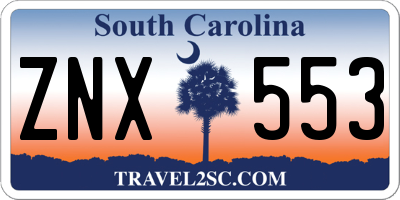 SC license plate ZNX553