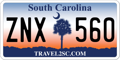SC license plate ZNX560