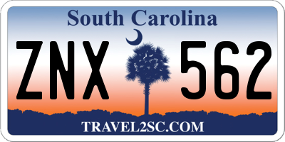 SC license plate ZNX562