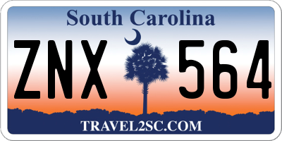 SC license plate ZNX564