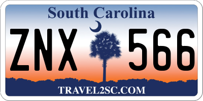 SC license plate ZNX566
