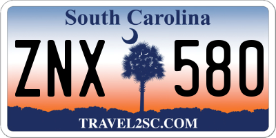 SC license plate ZNX580