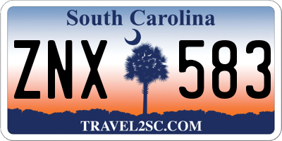 SC license plate ZNX583
