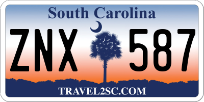 SC license plate ZNX587