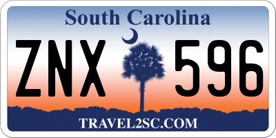 SC license plate ZNX596