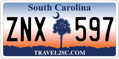 SC license plate ZNX597