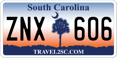 SC license plate ZNX606