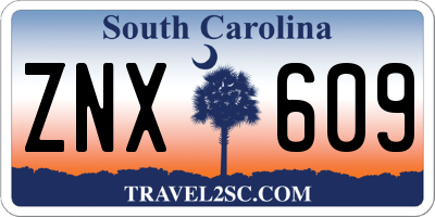 SC license plate ZNX609