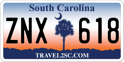 SC license plate ZNX618
