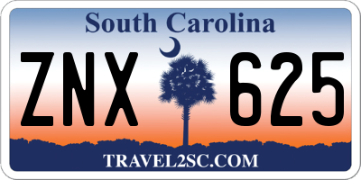 SC license plate ZNX625