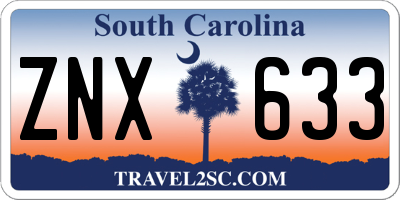 SC license plate ZNX633