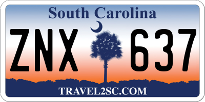 SC license plate ZNX637