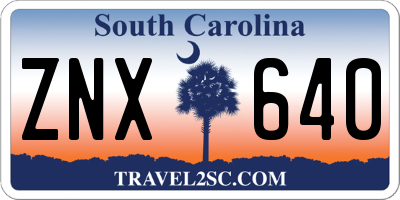 SC license plate ZNX640