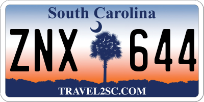 SC license plate ZNX644