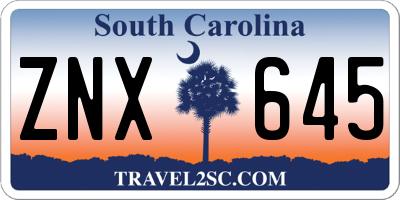 SC license plate ZNX645