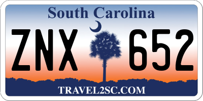 SC license plate ZNX652
