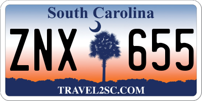SC license plate ZNX655