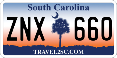 SC license plate ZNX660
