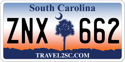 SC license plate ZNX662