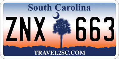 SC license plate ZNX663