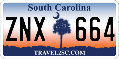 SC license plate ZNX664