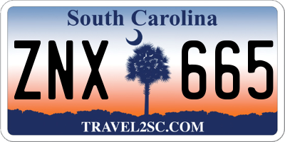 SC license plate ZNX665