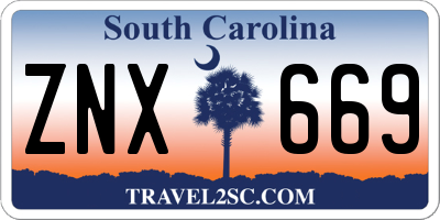 SC license plate ZNX669