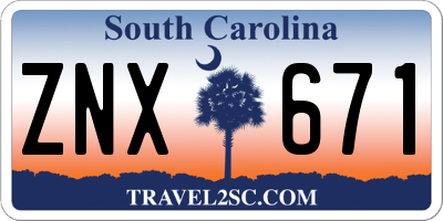 SC license plate ZNX671