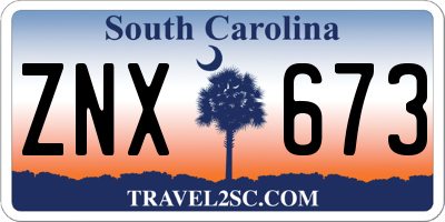 SC license plate ZNX673