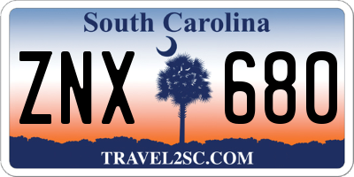 SC license plate ZNX680