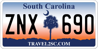 SC license plate ZNX690