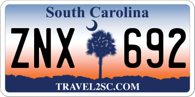 SC license plate ZNX692