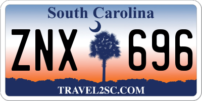 SC license plate ZNX696