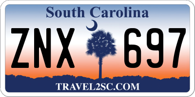 SC license plate ZNX697