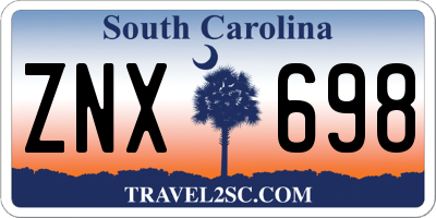 SC license plate ZNX698