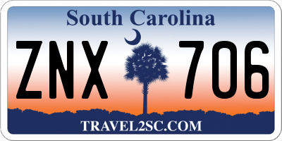 SC license plate ZNX706