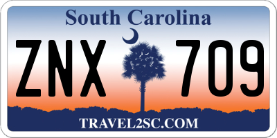 SC license plate ZNX709