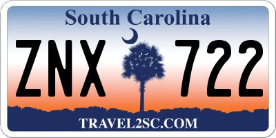 SC license plate ZNX722
