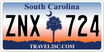 SC license plate ZNX724