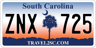 SC license plate ZNX725