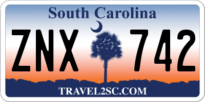 SC license plate ZNX742