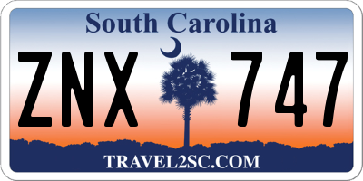 SC license plate ZNX747