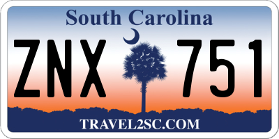 SC license plate ZNX751